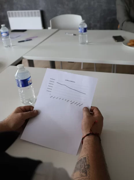 Graphique - courbe en baisse